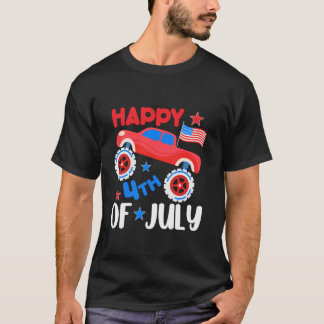 Kid Monster Truck Shirt Toddler Boys American Flag