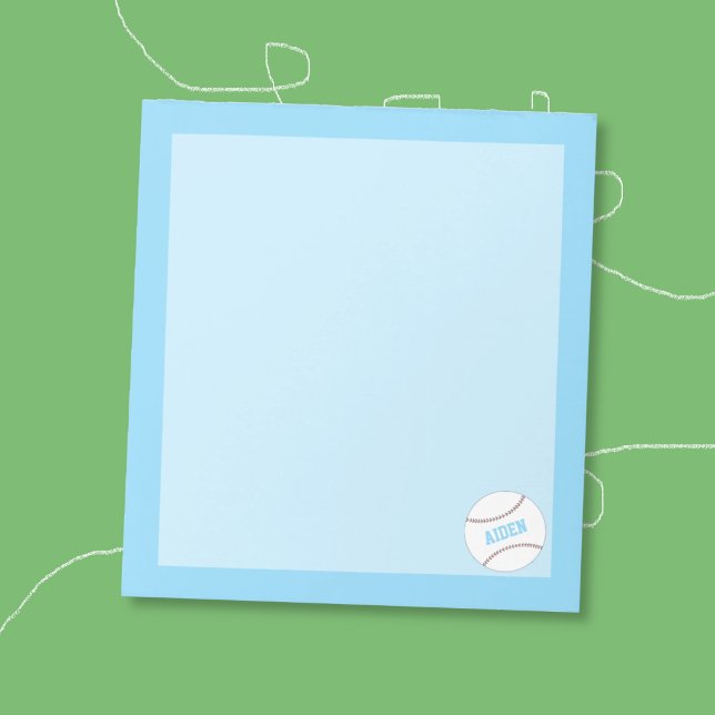 Kid Personalised Baseball Blue Notepad (Creator Uploaded)