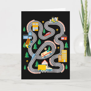 Kid Play Cars On Dad Ck Race Track Mat Father's Da Card