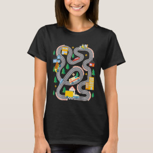Kid Play Cars On Dad Ck Race Track Mat Father's Da T-Shirt