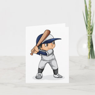 Kid Playing Baseball Card