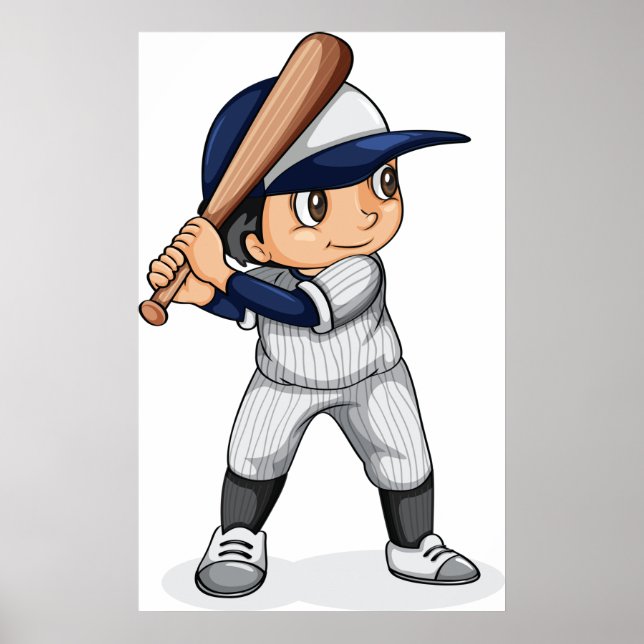 Kid Playing Baseball Poster (Front)