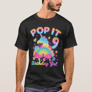 Kid Pop It 9Th Birthday Girl 9 Year Old Birthday G T-Shirt