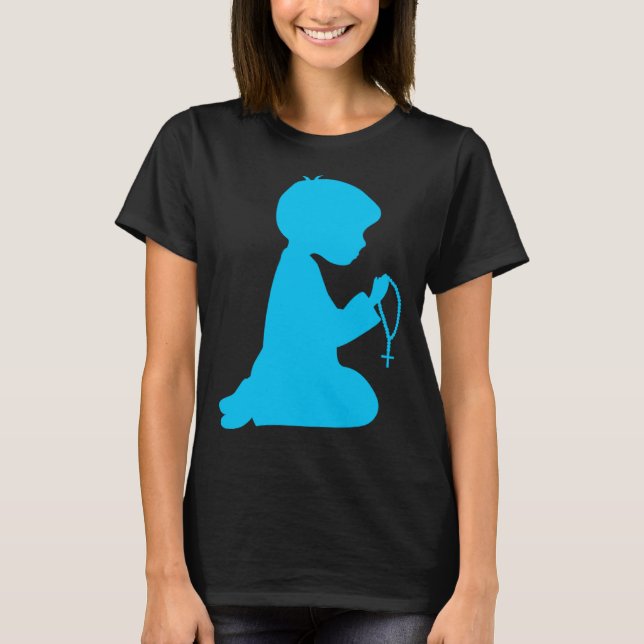 Kid PrayingThe Holy Rosary Catholic T-Shirt (Front)