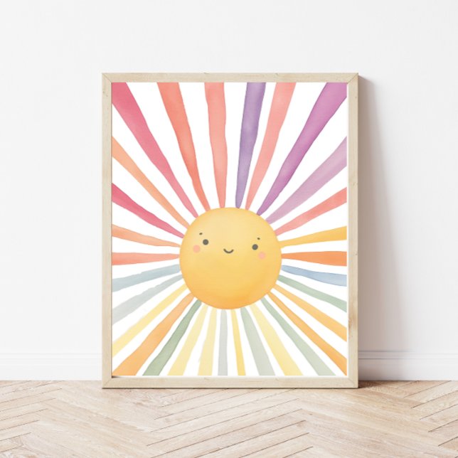 Kid Room Decor Rainbow Sun Print Poster (Creator Uploaded)
