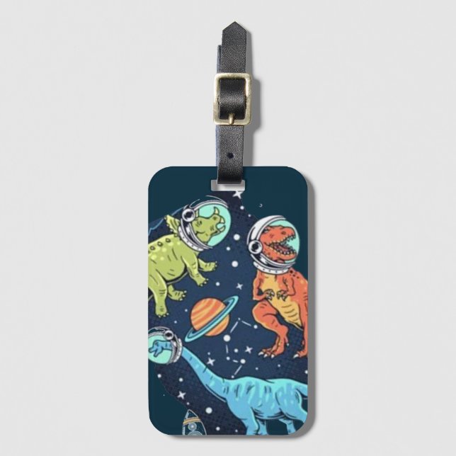 Kid’s Dinosaur Luggage Tag (Front Vertical)