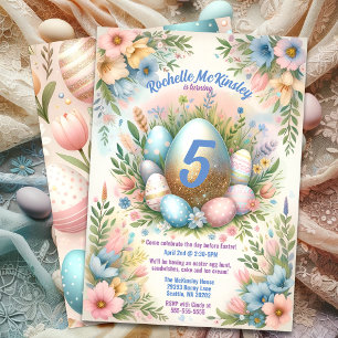 Kid’s Easter Egg Hunt Spring Birthday Party Invitation