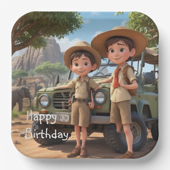 Kid’s Safari Paper Plate (Front)