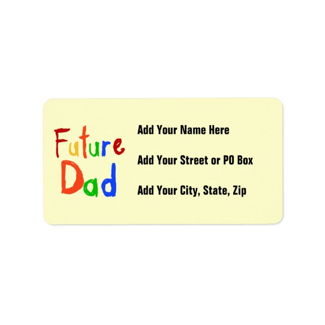 Kid Text Future Dad T-shirts and Gifts Label (Front)