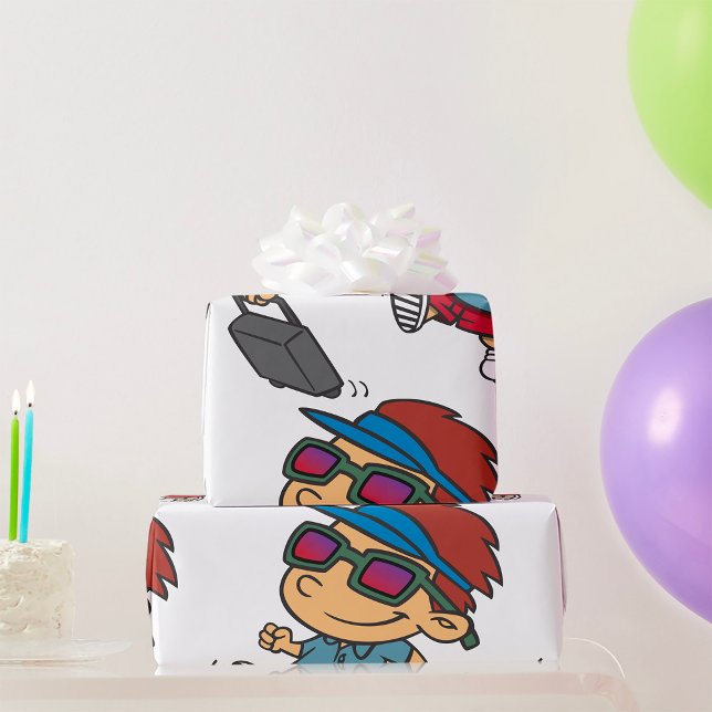 Kid Travelling Wrapping Paper (Creator Uploaded)
