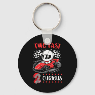 Kid Two Fast 2 Curious 2nd Birthday Two Years Old Key Ring