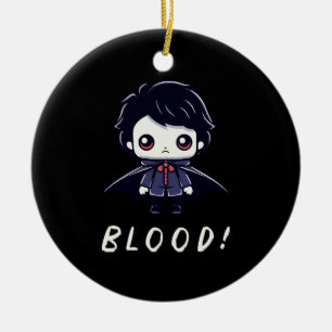 Kid Vampire Ceramic Ornament