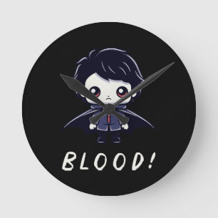 Kid Vampire Round Clock