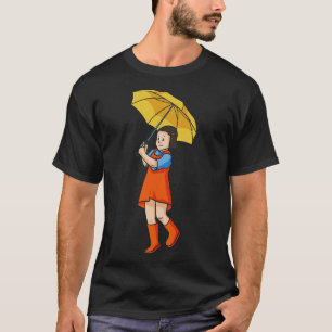 Kid With Umbrella Rain Kids T-Shirt