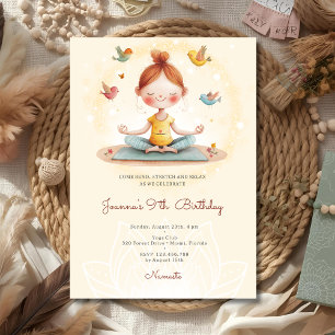 Kid Yoga birthday party Invitation