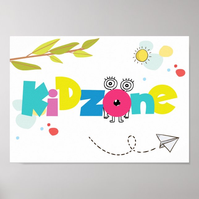 Kid zone sign poster (Front)