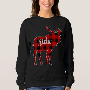 Kida Moose Red Buffalo Plaid Matching Family Chris Sweatshirt