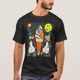 Kidcore Aesthetic Ice Cream Fabric Patches Decora T-Shirt