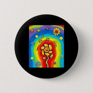 Kidcore Aesthetic Rainbow Dancing Flower 80s 90s R 6 Cm Round Badge