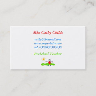 Kiddie Art, Miss Cathy Childs, Business Card