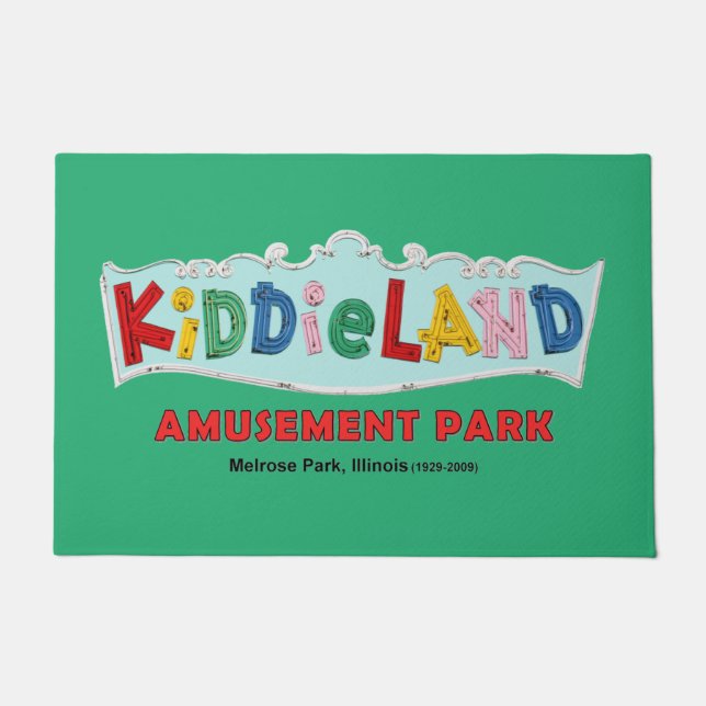 Kiddieland Melrose Park, IL, Text Sign Doormat (Front)
