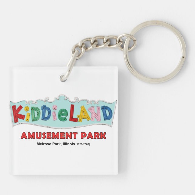 Kiddieland Melrose Park, IL, Text Sign Key Ring (Back)
