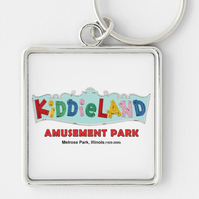 Kiddieland Melrose Park, IL, Text Sign Key Ring (Front)