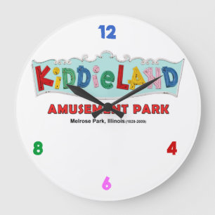 Kiddieland Melrose Park, IL, Text Sign Large Clock