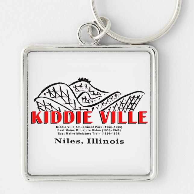 Kiddieville Amusement Park, Niles, Illinois Key Ring (Front)