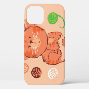 Kiddy Toy Cat: Vintage Illustration. iPhone 12 Case