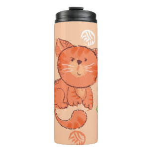 Kiddy Toy Cat: Vintage Illustration. Thermal Tumbler