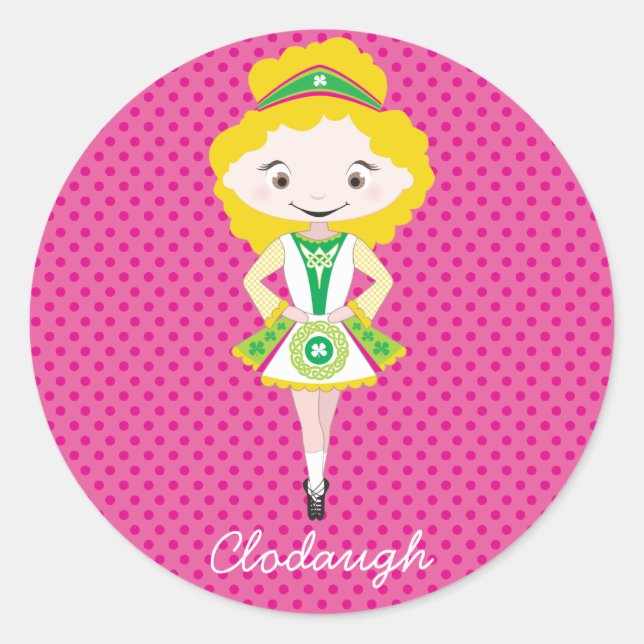 KIDLETS :: irish dancer blonde Classic Round Sticker (Front)