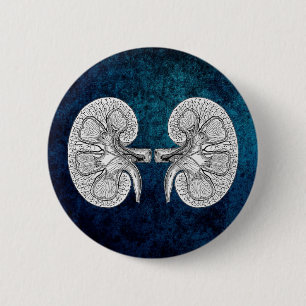 KIDNEY 2 DRAWING 6 CM ROUND BADGE