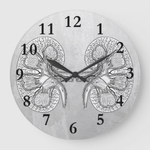 KIDNEY 2 DRAWING LARGE CLOCK
