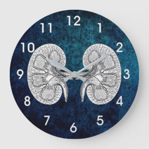 KIDNEY 2 DRAWING LARGE CLOCK