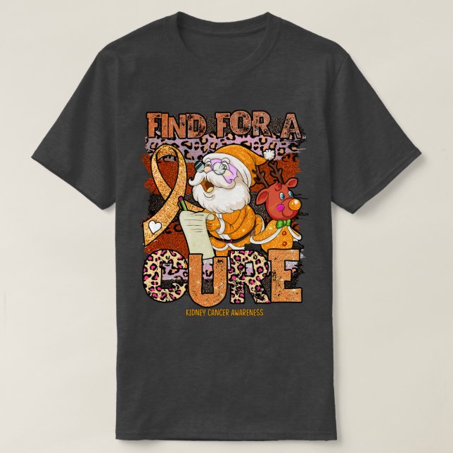 Kidney Awareness Awareness leopard christmas cure  T-Shirt (Design Front)