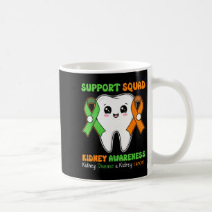 Kidney awareness support squad cute tooth ribbon coffee mug