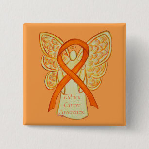 Kidney Cancer Angel Awareness Ribbon Custom Pin