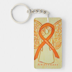 Kidney Cancer Angel Awareness Ribbon Keychain