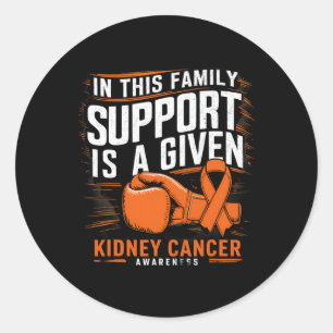 Kidney Cancer Awareness Boxing Glove Support Is A Classic Round Sticker