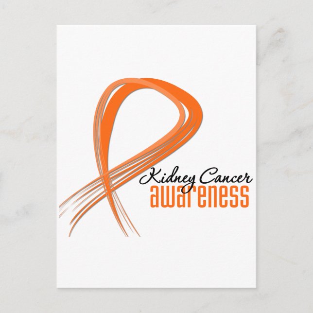 Kidney Cancer  Awareness Grunge Orange Ribbon Postcard (Front)