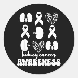 Kidney Cancer Awareness Month Orange Women Kidney Classic Round Sticker