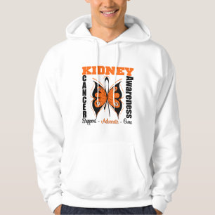 Kidney Cancer Awareness Orange Butterfly Hoodie