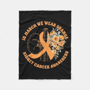 Kidney Cancer Awareness Orange Ribbon Cancer Fleece Blanket
