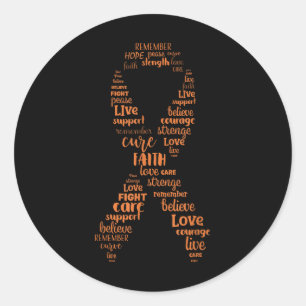 Kidney Cancer Awareness Orange Ribbon  Classic Round Sticker