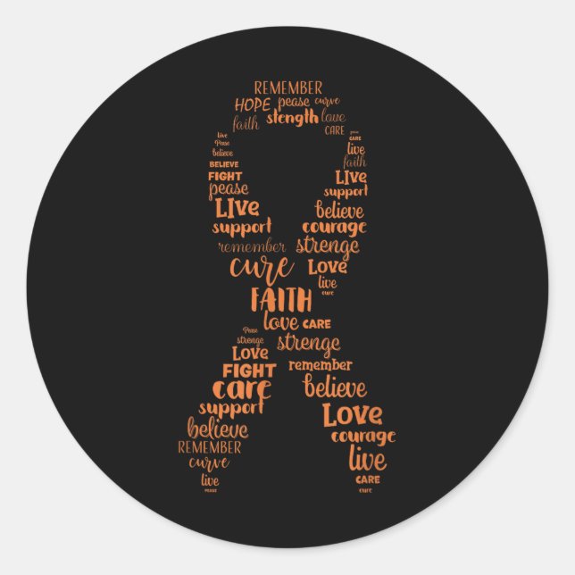 Kidney Cancer Awareness Orange Ribbon  Classic Round Sticker (Front)