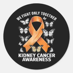 Kidney Cancer Awareness Orange Ribbon Fight Only Classic Round Sticker