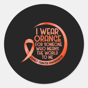 Kidney Cancer Awareness Orange Ribbon I Wear Orang Classic Round Sticker