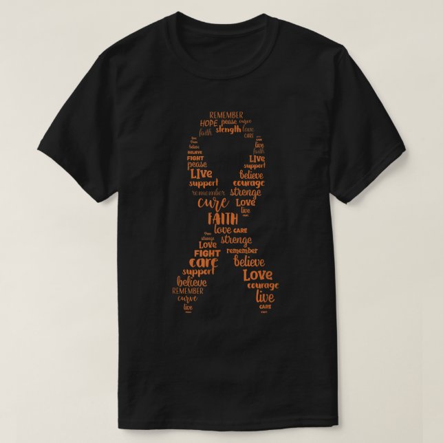 Kidney Cancer Awareness Orange Ribbon  T-Shirt (Design Front)