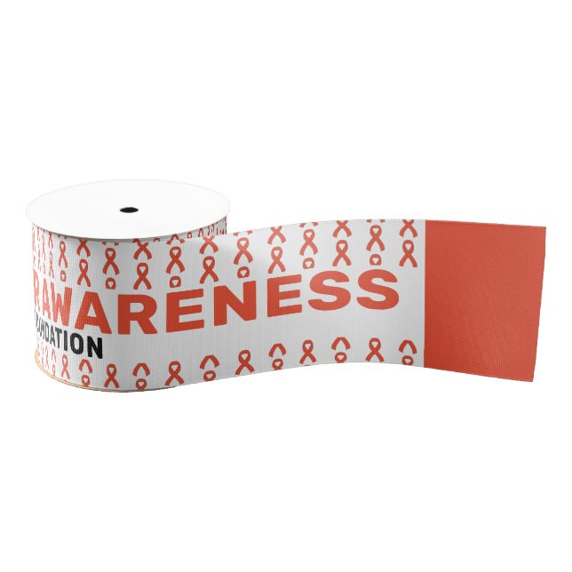 Kidney Cancer Awareness Pattern Ribbon Grosgrain Ribbon (Spool)